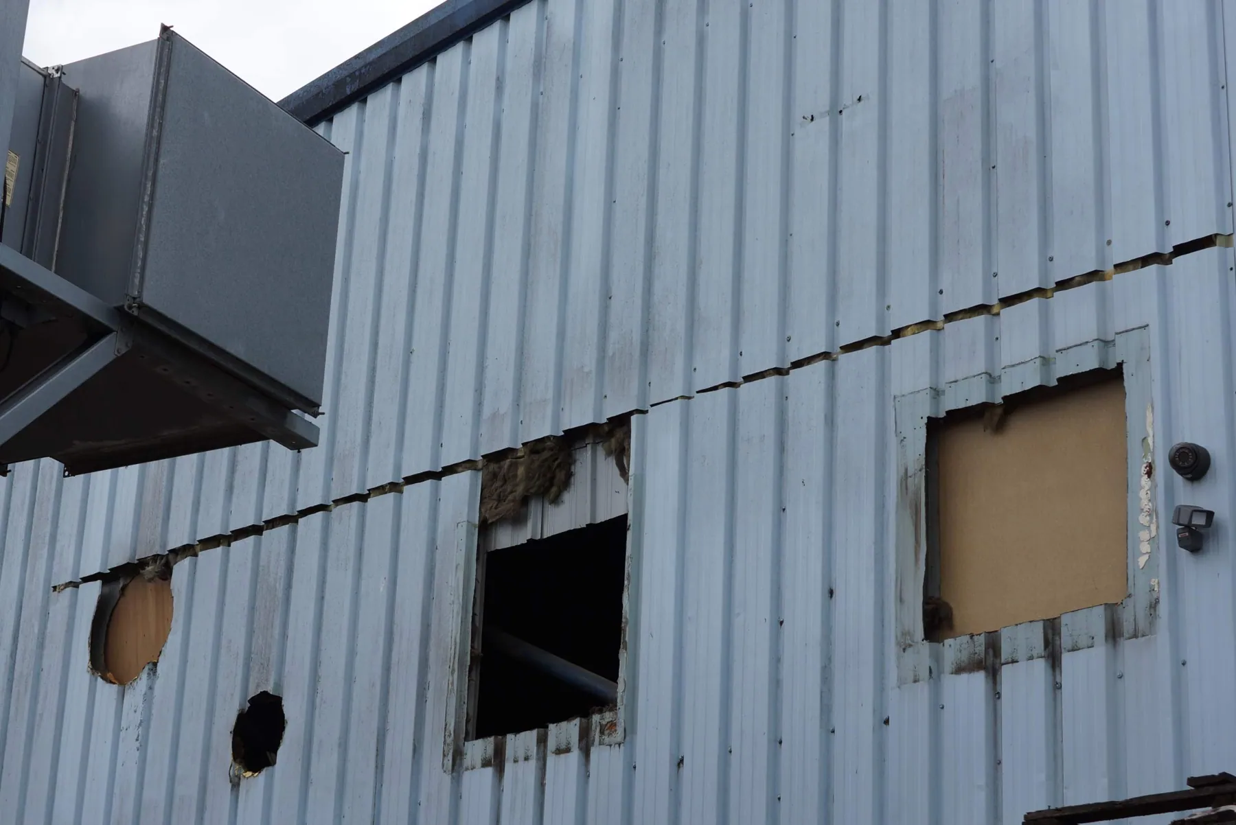 Cladding Repairs and Warehouse Clean, Normanton, before