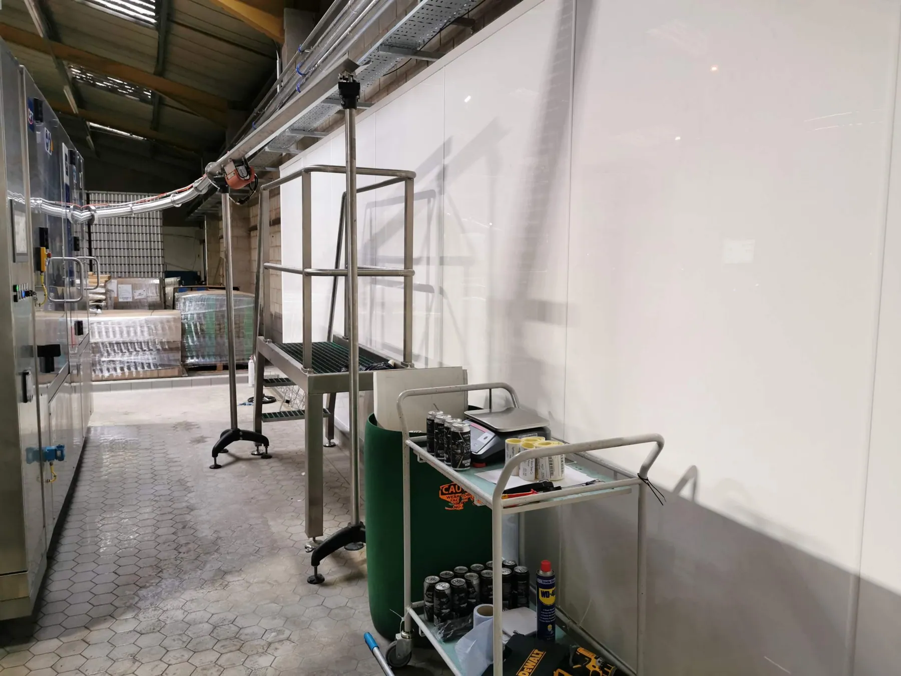 Hygienic Wall Cladding for a Brewery Production Area, Leeds, completed