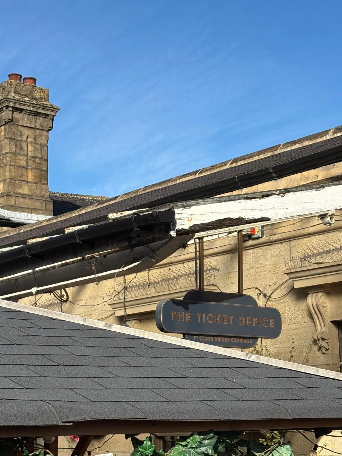 Ilkley Station Plaza, Glass Canopy Repair, before