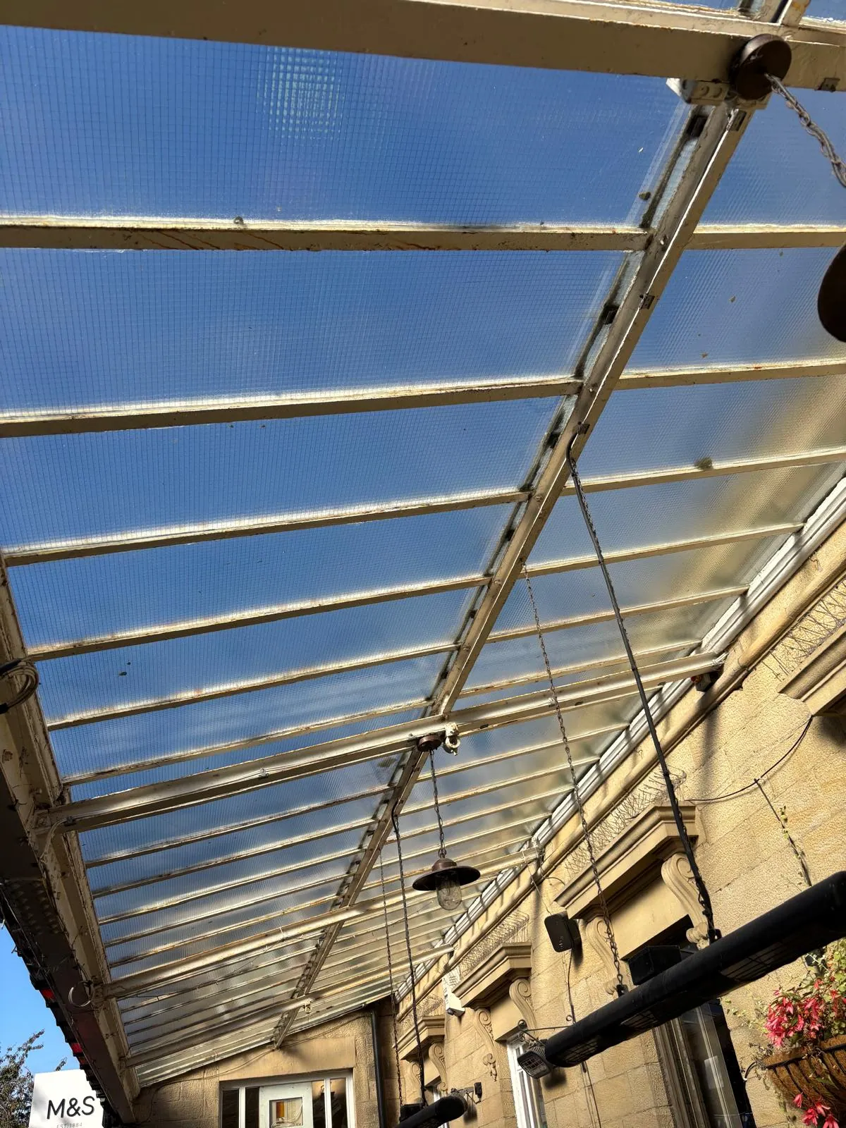 Ilkley Station Plaza, Glass Canopy Repair, before