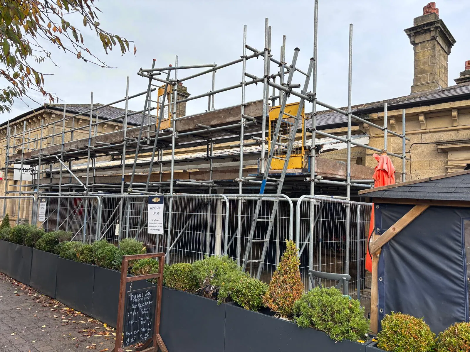 Ilkley Station Plaza, Glass Canopy Repair, in progress