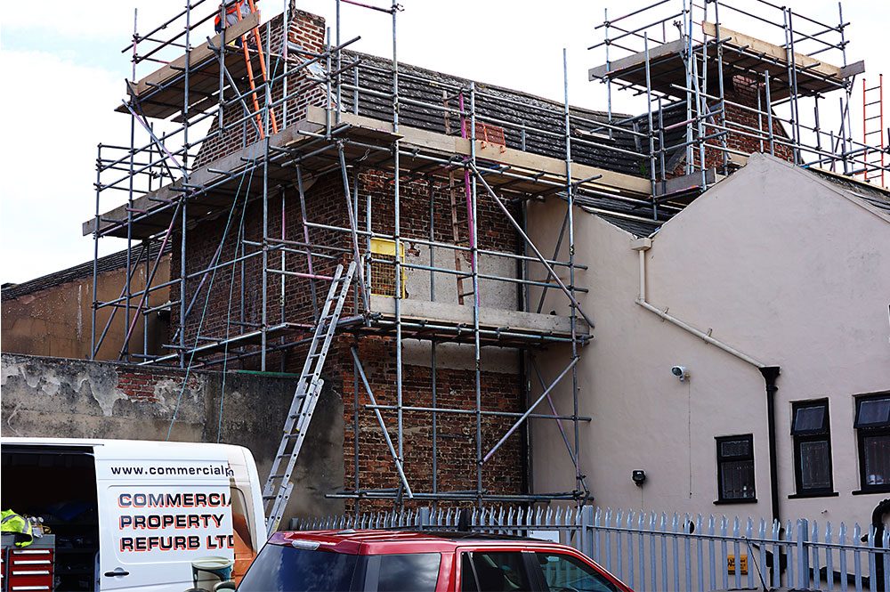 Ropergate, Pontefract, Stone & Brick Restoration, during