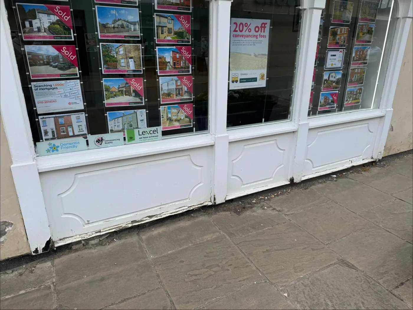 Shop Front Repair & Decoration, Rothwell, before