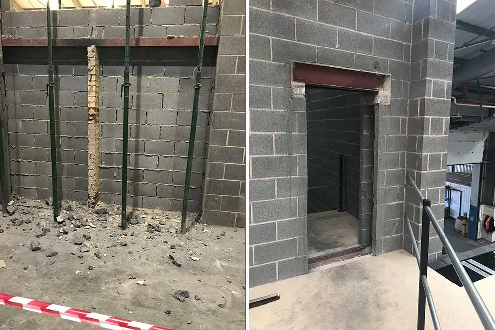 Structural Openings for Gear4Music, York, in progress