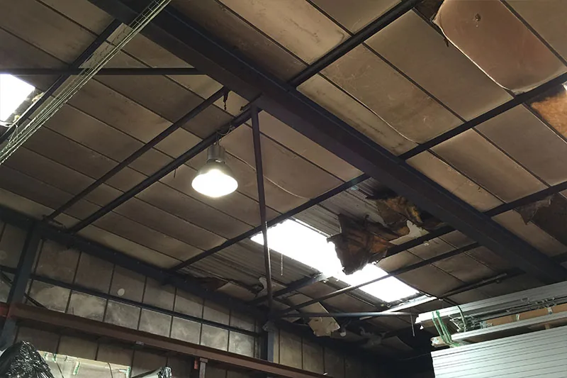7,000 sq ft Warehouse Roof Replacement, Midland Road, Leeds, before