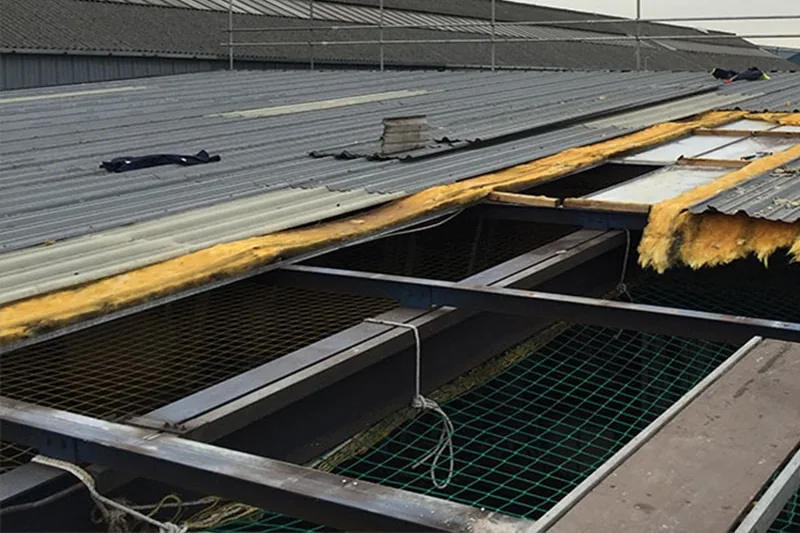 7,000 sq ft Warehouse Roof Replacement, Midland Road, Leeds, in progress