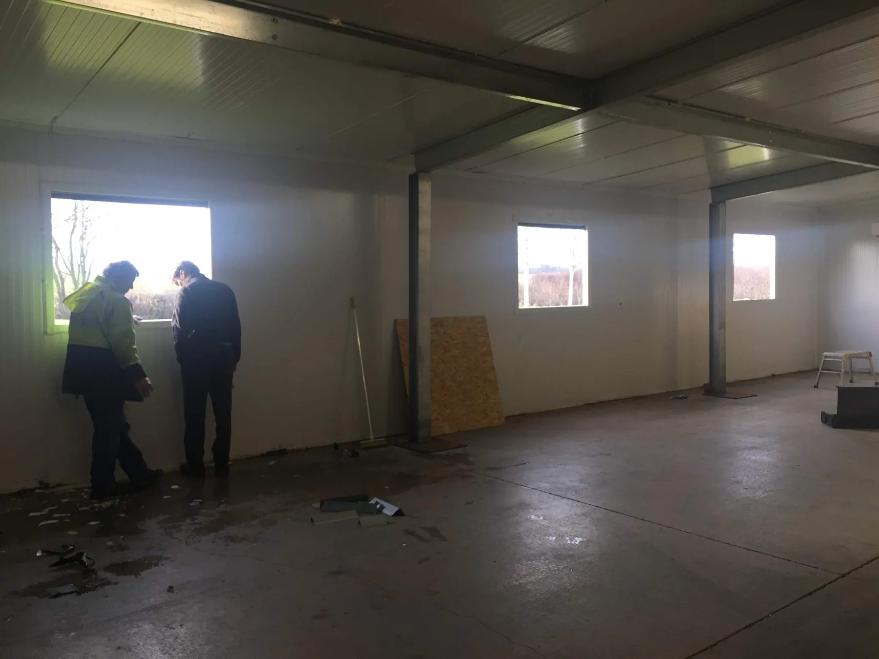 New Windows Cut into Composite Cladding, Wath, in progress